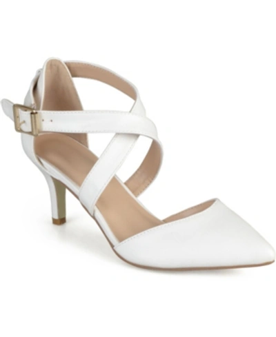 Journee Collection Journee Riva Crossover Pump In White
