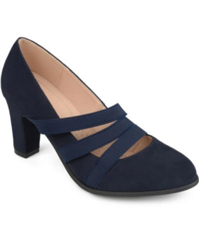 Journee Collection Journee Collectoin Loren Block Heel Pump In Navy