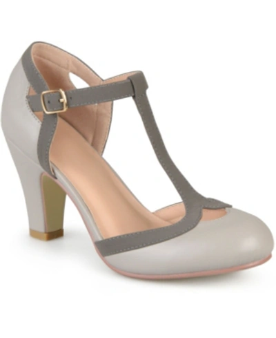 Journee Collection Collection Women's Olina Narrow Width Pump In Grey