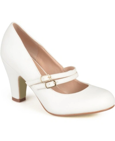 Journee Collection Women's Windy Double Strap Mary Jane Pumps In White