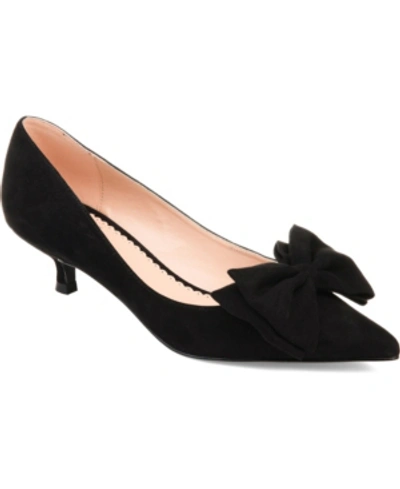 Journee Collection Women's Orana Wide Width Pointed Toe Kitten Heel Pumps In Black