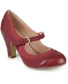 Journee Collection Womens Siri Medium And Wide Width Round Toe Block Heel Mary Jane Pumps In Wine