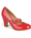 Journee Collection Womens Windy Double Strap Round Toe Block Heel Mary Jane Pumps In Red