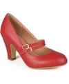 Journee Collection Womens Windy Double Strap Round Toe Block Heel Mary Jane Pumps In Red