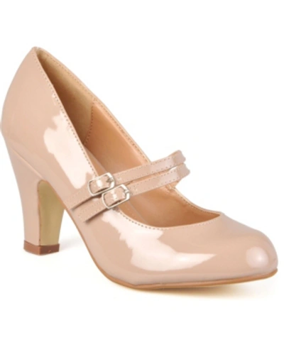 Journee Collection Women's Wendy Double Strap Heels Women's Shoes In Blush