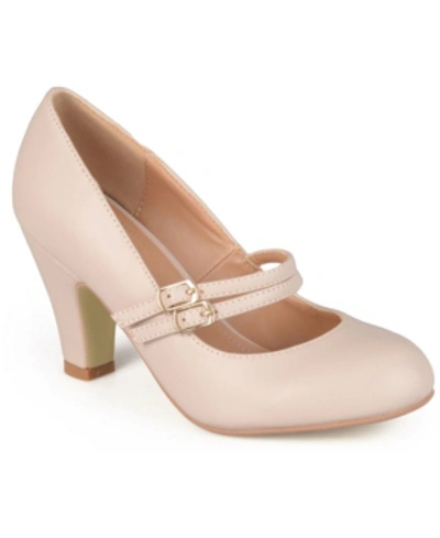 Journee Collection Women's Windy Double Strap Mary Jane Pumps In Nude Or Na