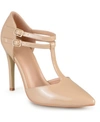Journee Collection Journee Tru Patent T-strap Pump In Nude Or Na