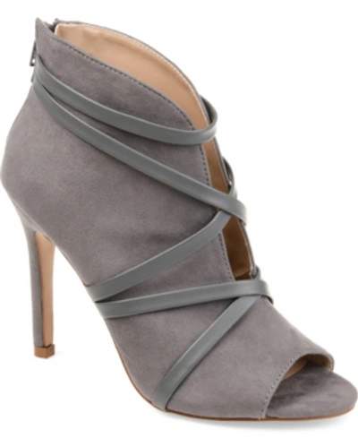 Journee Collection Women's Samara Peep Toe Stiletto Dress Booties In Gray