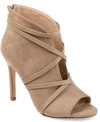 Journee Collection Women's Samara Peep Toe Stiletto Dress Booties In Taupe