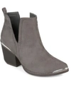 Journee Collection Women's Issla Block Heel Western Booties In Grey