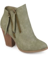 Journee Collection Womens Vally Inside Zip Stacked Heel Booties In Olive