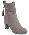 Journee Collection Zuri Tassel Ankle Bootie In Grey