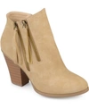 JOURNEE COLLECTION WOMEN'S VALLY DOUBLE ZIPPER STACKED HEEL ANKLE BOOTIES