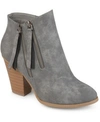 Journee Collection Womens Vally Inside Zip Stacked Heel Booties In Grey