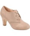 Journee Collection Womens Leona Inside Zip Block Heel Booties In Taupe