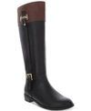 Karen Scott Deliee2 Wide-calf Riding Boots, Created For Macy's Women's Shoes In Black/cognac