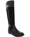 Karen Scott Deliee 2 Womens Faux Leather Wide-calf Riding Boots In Black Microsuede