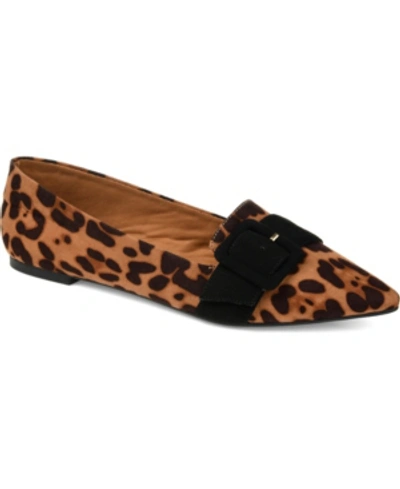 Journee Collection Journee Audrey Buckle Flat In Honey Brow