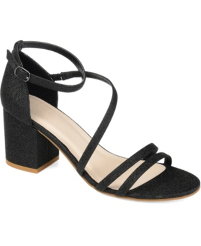 Journee Collection Women's Bella Strappy Block Heel Dress Sandals In Black