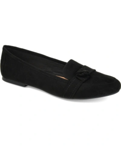 Journee Collection Marci Womens Faux Suede Padded Insole Loafers In Black
