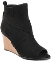 Journee Collection Sabeena Wedge Peep Toe Bootie In Black
