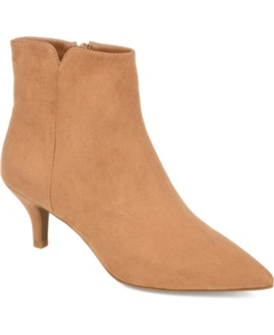 Journee Collection Women's Isobel Pointed Toe Booties In Tan