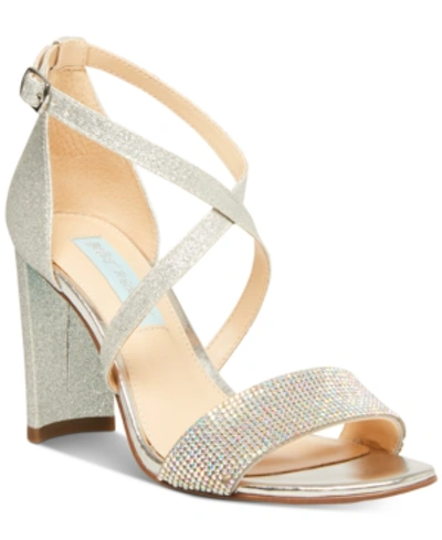 Blue By Betsey Johnson Bella Evening Sandals, Created For Macy's Women's Shoes In Silver