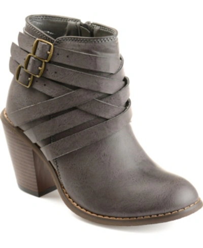 Journee Collection Women's Wide Strap Boot Women's Shoes In Grey