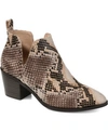 Journee Collection Women's Lola Cut Out Stacked Heel Dress Booties In Snake
