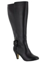Bella Vita Troy Ii Wide Calf Tall Dress Boots In Black Leather