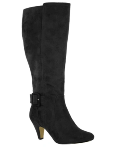 Bella Vita Troy Ii Plus Womens Faux Suede Wide Calf Knee-high Boots In Black