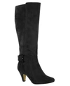 Bella Vita Troy Ii Plus Womens Faux Suede Wide Calf Knee-high Boots In Black Suede