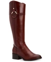 ALFANI WOMEN'S BEXLEYY RIDING LEATHER BOOTS, CREATED FOR MACY'S WOMEN'S SHOES