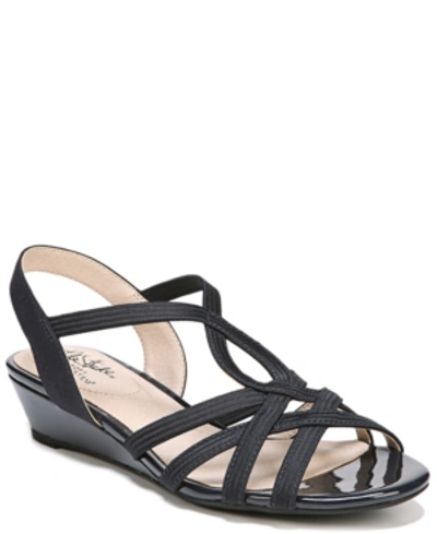 Lifestride Yaya Strappy Wedge Sandals In Navy