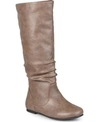 Journee Collection Women's Jayne Extra Wide Calf Slouchy Knee High Boots In Taupe