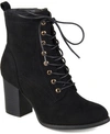 Journee Collection Womens Zip Up Stacked Heel Booties In Black