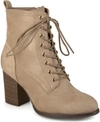 Journee Collection Women's Baylor Lace-up Booties Women's Shoes In Taupe