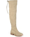 Journee Collection Mount Womens Faux Suede Wide Calf Over-the-knee Boots In Taupe