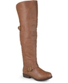 Journee Collection Women's Kane Wide Calf Over The Knee Boots In Chestnut