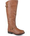 Journee Collection Women's Spokane Extra Wide Calf Knee High Riding Boots In Chestnut