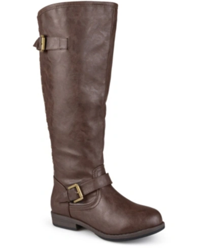 JOURNEE COLLECTION WOMEN'S SPOKANE WIDE CALF KNEE HIGH RIDING BOOTS