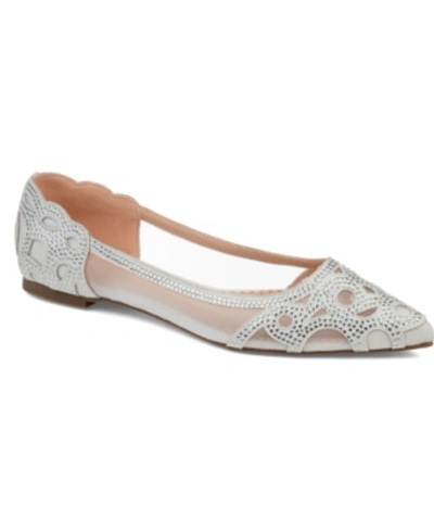 Journee Collection Womens Batavia Slip On Pointed Toe Ballet Flats In White