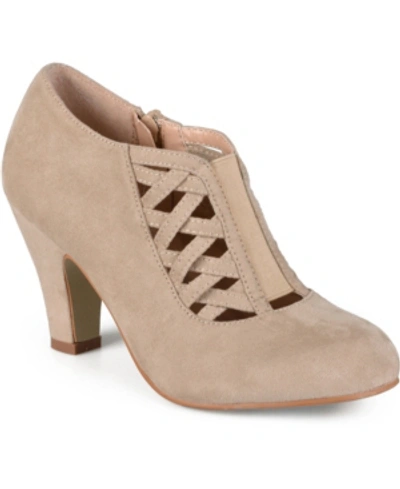 Journee Collection Piper Caged Ankle Bootie In Taupe