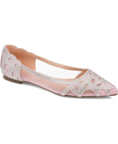 Journee Collection Women's Batavia Embellished Flats Women's Shoes In Pink