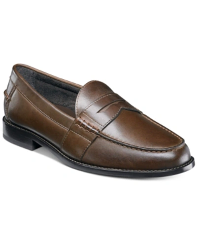 Nunn Bush Noah Mens Leather Comfort Gel Loafers In Brown