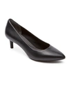 Rockport Women's Total Motion 75mm Pointy Pump Heels In Black Patent In Black Leather