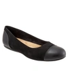 Softwalk Sonoma Womens Leather Slip On Ballet Flats In Black Nu