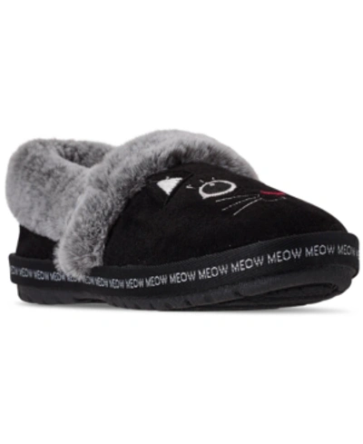 Skechers Women's Bobs For Cats Too Cozy Meow Pajamas Slipper Shoes From Finish Line In Black
