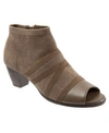 Trotters Maris Peep Toe Bootie Women's Shoes In Taupe
