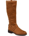 Journee Collection Meg Womens Extra Wide Calf Faux Suede Mid-calf Boots In Cognac